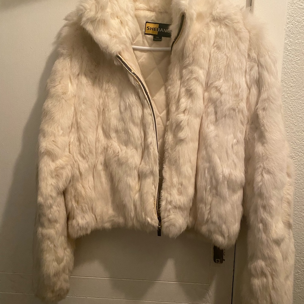 SHEBANG Genuine rabbit fur jacket. Plus size 2X